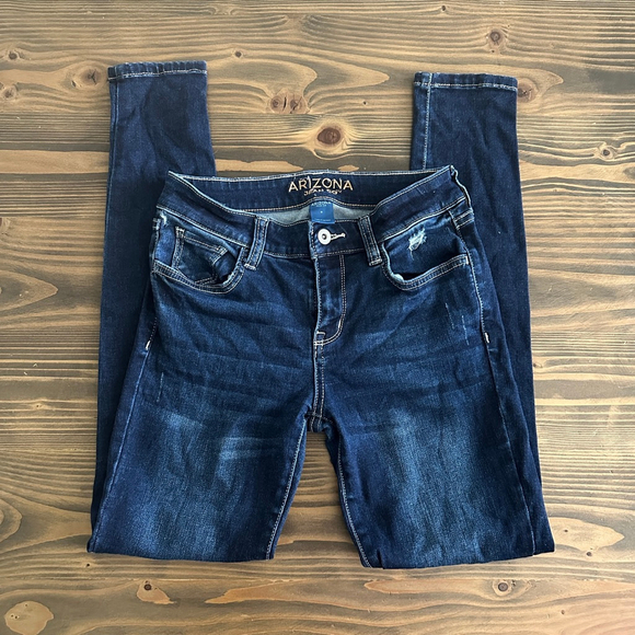Arizona Jean Co Denim - Women’s Arizona Jean Co Jeans Blue Size 0 Dark Wash Stretch Denim Five Pocket